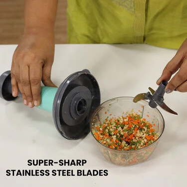 10 sec Onion & Veg Push Chopper + Garlic Crusher + Smart Knife (PC7) - Image 3