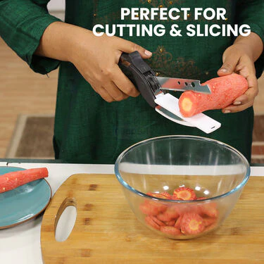 10 sec Onion & Veg Push Chopper + Garlic Crusher + Smart Knife (PC7) - Image 5