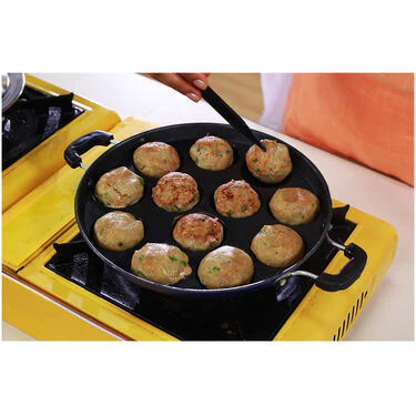 12 Cavity Nonstick Paniyaram Pathram & Lid + 7 Cavity Paniyaram Pathram & Lid (2AP1) - Image 5