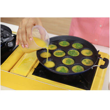 12 Cavity Nonstick Paniyaram Pathram & Lid + 7 Cavity Paniyaram Pathram & Lid (2AP1) - Image 8