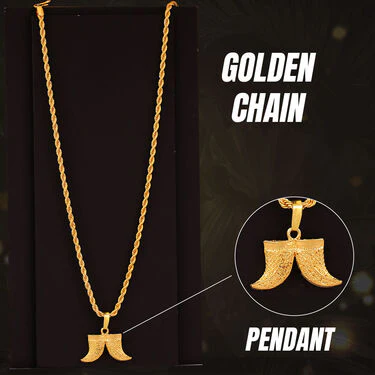 2 Golden Chain + Bracelet + Pendant + Austrian Diamond Ring (MGJ33) - Image 3