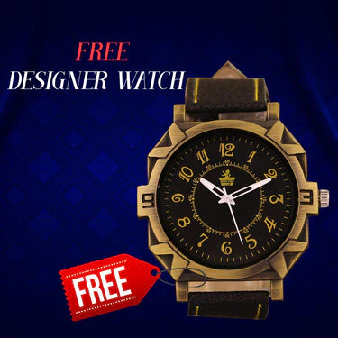 2 Golden Chain + Bracelet + Ring + Free Watch (2GCBRW18) - Image 5