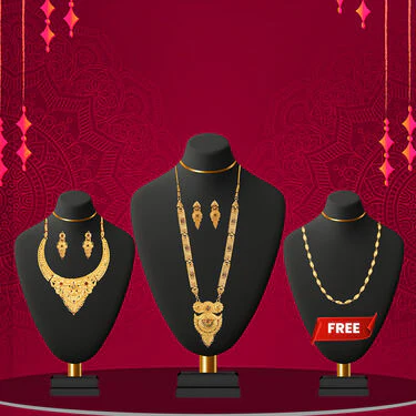 2 Golden Jewellery Sets with Free Golden Chain (2GJ1FC2) - Image 2