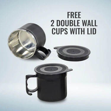 24 Hrs Hot & Cold Flask with Temperature Display + Free 2 Double Wall Cups (1TF2CM) - Image 3