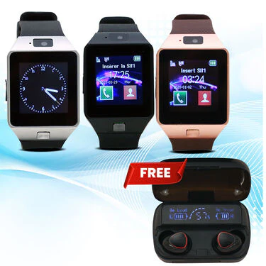 3 in 1 Smart Mobile Watch + Free Wireless Bluetooth Earpods with Charging Case & Inbuilt Powerbank (BCSW10) - Image 2