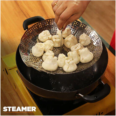 3 in 1 Stainless Steel Folding Steamer, Strainer And Fruit Basket (SSFB) - Image 3