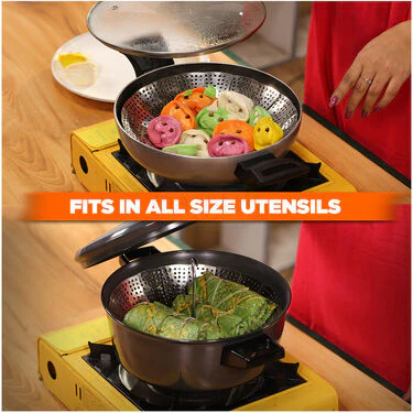 3 in 1 Stainless Steel Folding Steamer, Strainer And Fruit Basket (SSFB) - Image 7