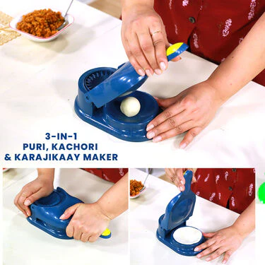 3 In 1Puri Kachori & Gujiya Maker + Free 6Pcs Snack Maker + Smart Knife (PKG10) - Image 3