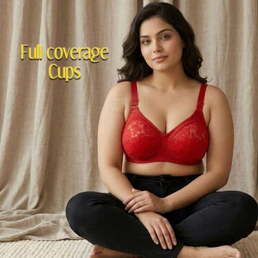 3 Sensational Full Coverage Lacy Bra With Broad Band (3FCB6) - Image 2