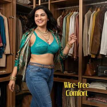 3 Sensational Full Coverage Lacy Bra With Broad Band (3FCB6) - Image 3