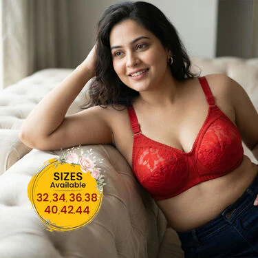 3 Sensational Full Coverage Lacy Bra With Broad Band (3FCB6) - Image 5