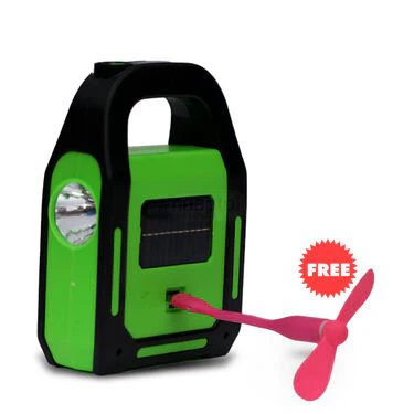 4 in 1 Big Solar Torch with Emergency Light Inbuilt Powerbank & FREE Adjustable USB Fan (PB15) - Image 2