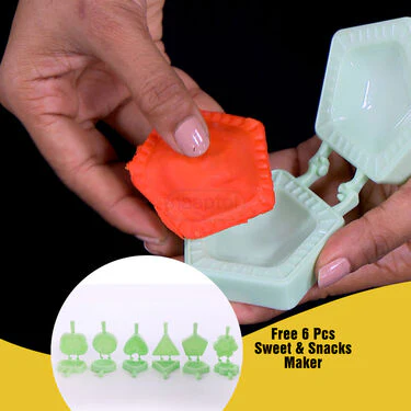 4 in 1 Puri Kachori & Gujiya & Momo-Modak Maker + Free 6 Pcs Snack Maker (PKG12) - Image 5