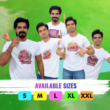 5 Round Neck Holi T-Shirts (5RT28) - Image 3