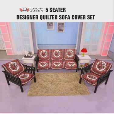 5 Seater Designer Quilted Sofa Cover Set (5VSC2)
