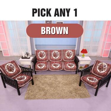 5 Seater Designer Quilted Sofa Cover Set (5VSC2) - Image 4
