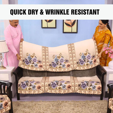 5 Seater Designer Quilted Sofa Cover Set (5VSC2) - Image 6