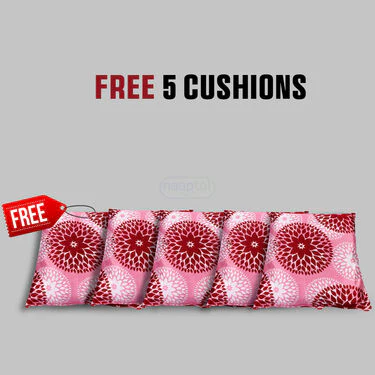 5 Seater French Lace Sofa Cover with 5 Filled Cushions Free (5FSC1) - Image 13