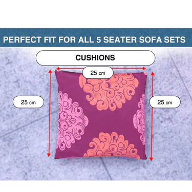 5 Seater French Lace Sofa Cover with 5 Filled Cushions Free (5FSC1) - Image 14