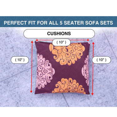 5 Seater French Lace Sofa Cover with 5 Filled Cushions Free (5FSC1) - Image 15