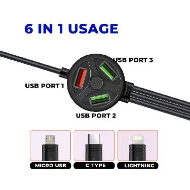 6 in 1 Fast Charging Multi USB Port (CDC3) - Image 2