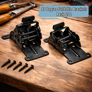 90 Degree Foldable Brackets With Screws Pack of 2 (HFT)