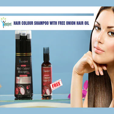Ayurjeet Hair Color Shampoo with Free Onion Hair Oil - Image 2
