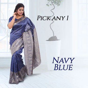 Banarasi Inspired Jacquard Weaved Art Silk Saree (BJS-2) - Image 4