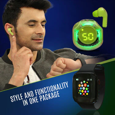 Bluetooth Calling Smart Watch + Colorful Bluetooth Earpods With Inbuilt Screen And light (BCSW16) - Image 4