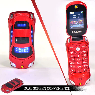Car Flip Phone with Dual Screen & Dual SIM + Free Wireless Bluetooth Earpods with Charging Case & Inbuilt Powerbank (CSM11) - Image 4