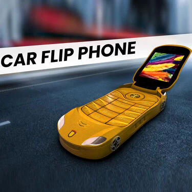 Car Flip Phone with Dual Screen & Dual SIM + Free Wireless Bluetooth Earpods with Charging Case & Inbuilt Powerbank (CSM11) - Image 6