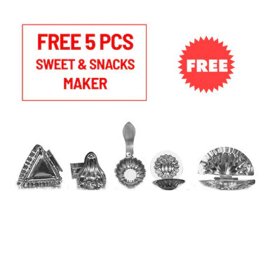Chapati & Puri Maker + 5 Pcs Stainless Steel Sweet Snack Maker (CP3) - Image 4