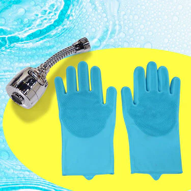 Easy Flexi Jet Spray Tap with Cleaning Gloves - Image 2