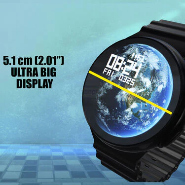 Edge to Edge Round Screen Bluetooth Calling Smart Watch + Wireless Magnetic Charger (SWR1) - Image 5