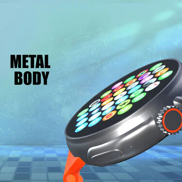 Edge to Edge Round Screen Bluetooth Calling Smart Watch + Wireless Magnetic Charger (SWR1) - Image 6