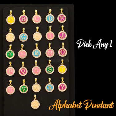 Golden Chain + Alphabet Pendant + Golden Bracelet + Ring (MGJ36) - Image 5