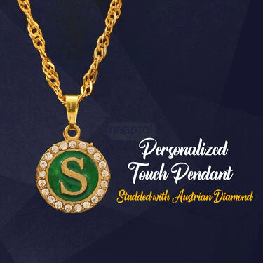 Golden Chain + Alphabet Pendant + Golden Bracelet + Ring (MGJ36) - Image 8