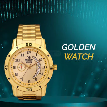 Golden Combo - Golden Watch + Golden Chain + Ring (MGWCR1) - Image 4