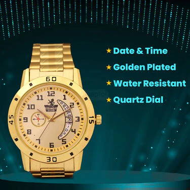 Golden Combo - Golden Watch + Golden Chain + Ring (MGWCR1) - Image 8