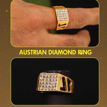 Golden  Watch  + 2 Chain + Bracelet + Ring (MGW2CBR10) - Image 5