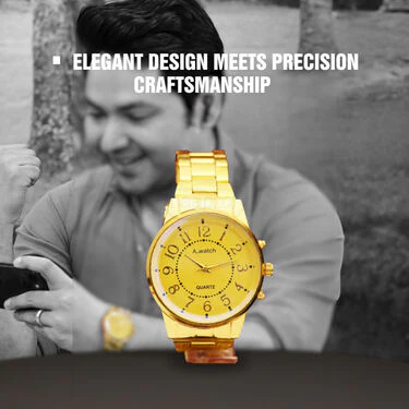 Golden Watch + Free Wireless Bluetooth Earpods (MGWBT2) - Image 3