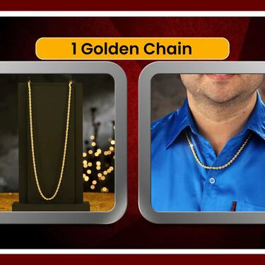 Golden Watch + Golden Chain with Free Digital Watch (MGWCFD1) - Image 3