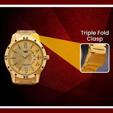 Golden Watch + Golden Chain with Free Digital Watch (MGWCFD1) - Image 7