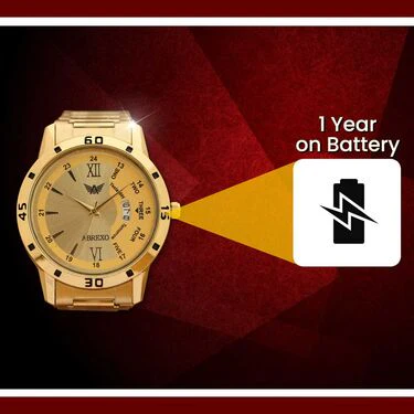 Golden Watch + Golden Chain with Free Digital Watch (MGWCFD1) - Image 8