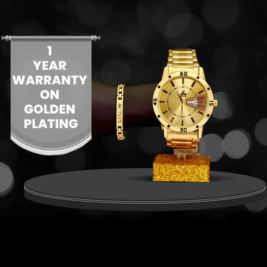 Golden Watch + Golden King Bracelet (MGWB4) - Image 4