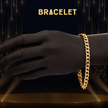 Golden Watch with Golden Chain + Bracelet + Ring (MGWCBR10) - Image 5