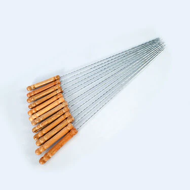 Grill & Roast 12 Pcs Reusable Stainless Steel Barbeque Skewers (12BBS1) - Image 2