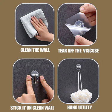 Heavy Duty Self Adhesive Utility Nail Hooks Pack of 20 - Image 3