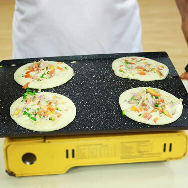 Jumbo Non Stick Dosa Tawa + Free Dosa Batter Spoon + Wooden & Nylon Spatula + Vegetable Masher (1PT1BS2) - Image 3