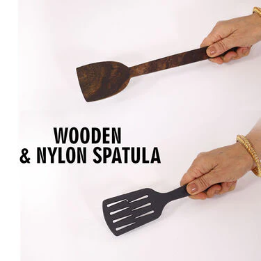Jumbo Non Stick Dosa Tawa + Free Dosa Batter Spoon + Wooden & Nylon Spatula + Vegetable Masher (1PT1BS2) - Image 8